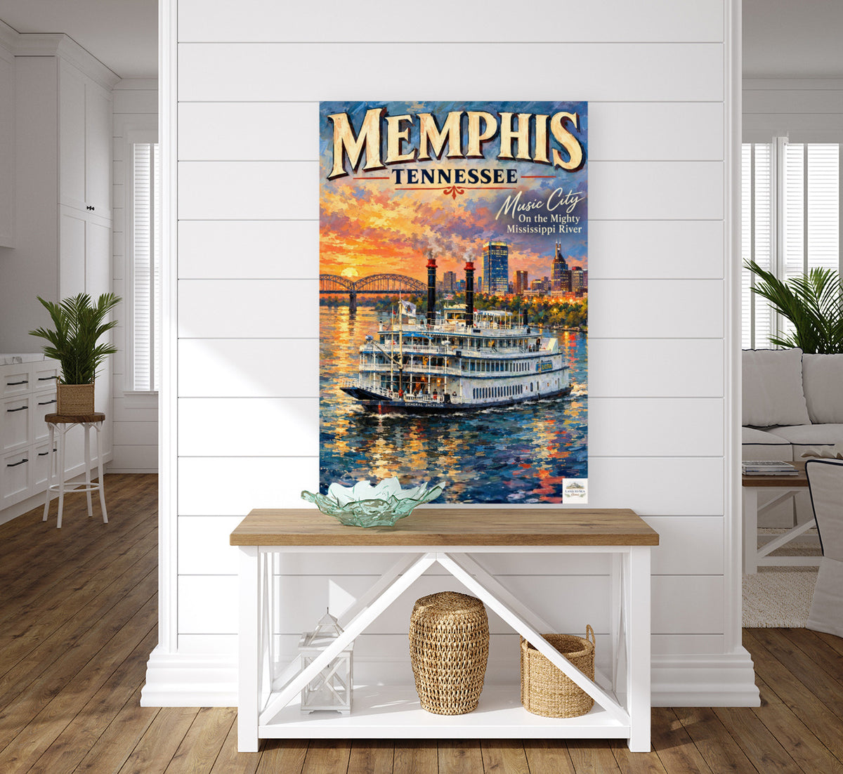 Memphis River Boat | Music City on the Mighty Mississippi | Teresa Johnson Art | Giclée Paper • Wood • Metal • Canvas