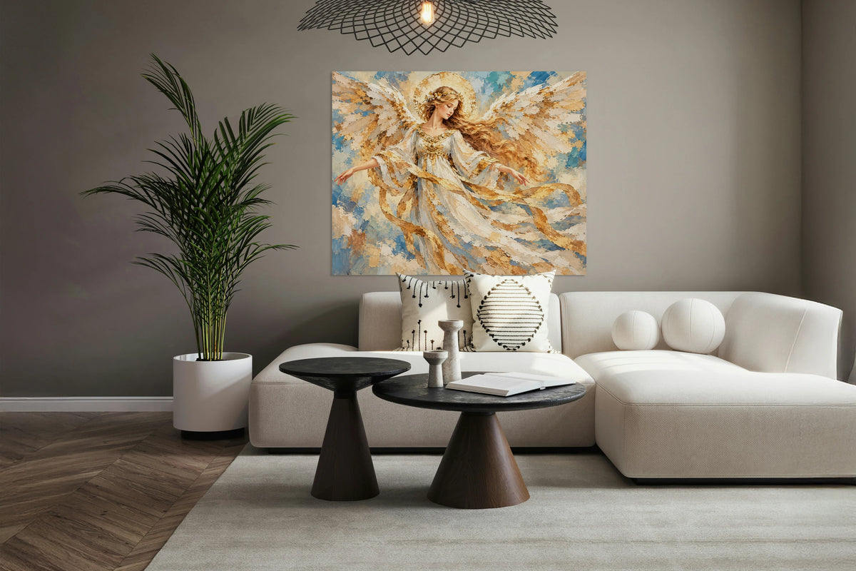 Heavens Golden Messenger | Angel Art | Prints Canvas Wood Or Metal Art