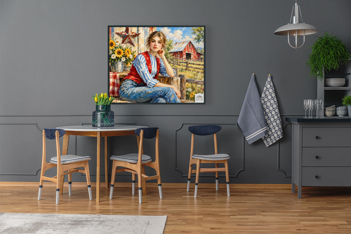 Farm Girl| |Modern Farm Art Prints, Canvas, Wood, or Metal Art