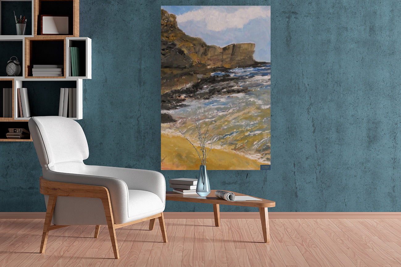 High Cliffs | Original Teresa Johnson Coastal Landscape | Ocean Cliff Wall Art | Seascape Giclée Print | Paper, Wood, Metal, Canvas