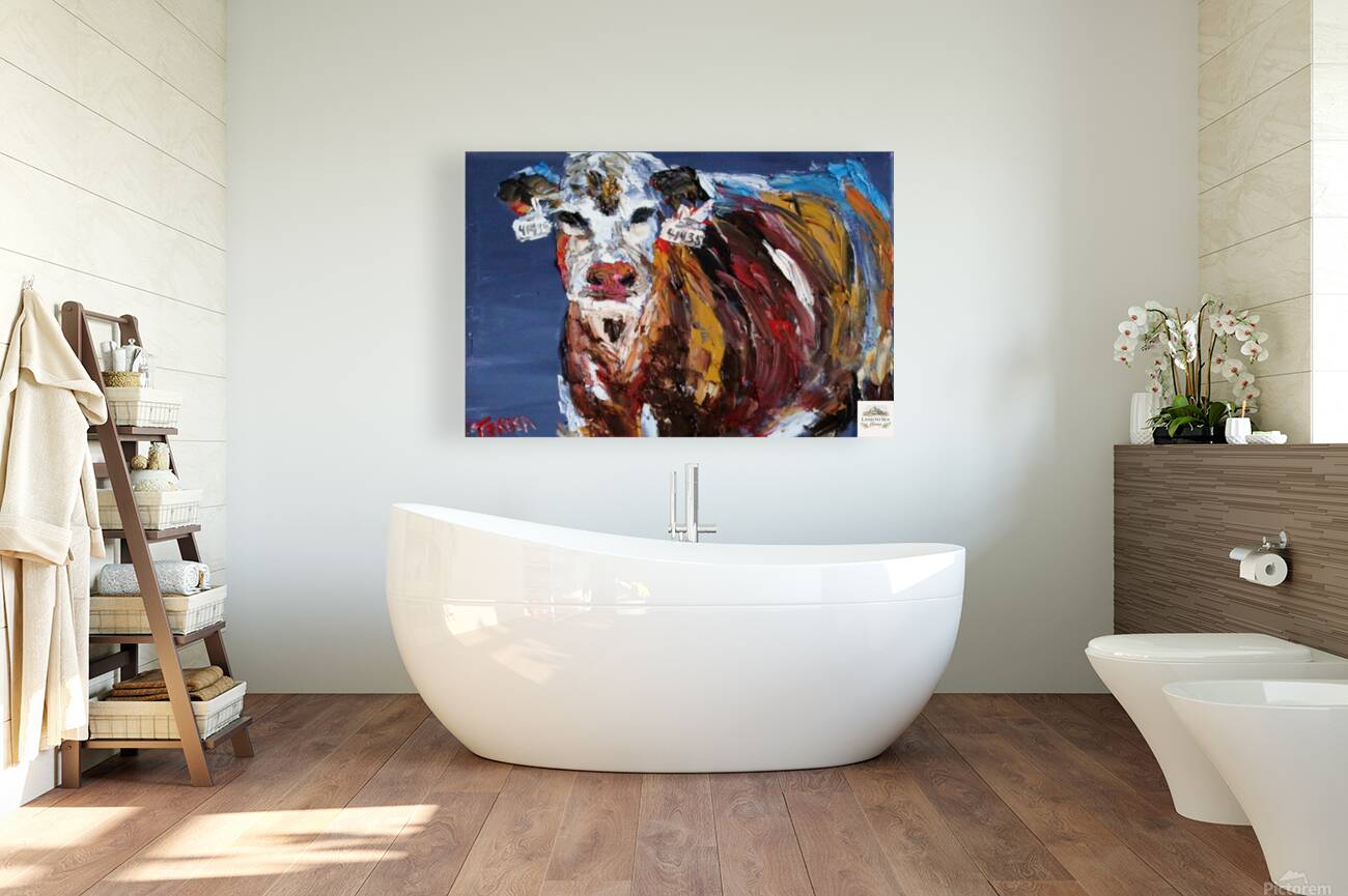 Pose for Me | Original Teresa Johnson Cow Art | Abstract Animal | Giclee Paper- Wood- Metal- Canvas