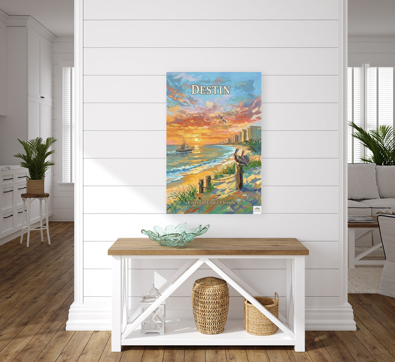 Emerald Coast Sunset In Destin| Travel Poster Art| Giclee Paper- Wood- Metal- Canvas