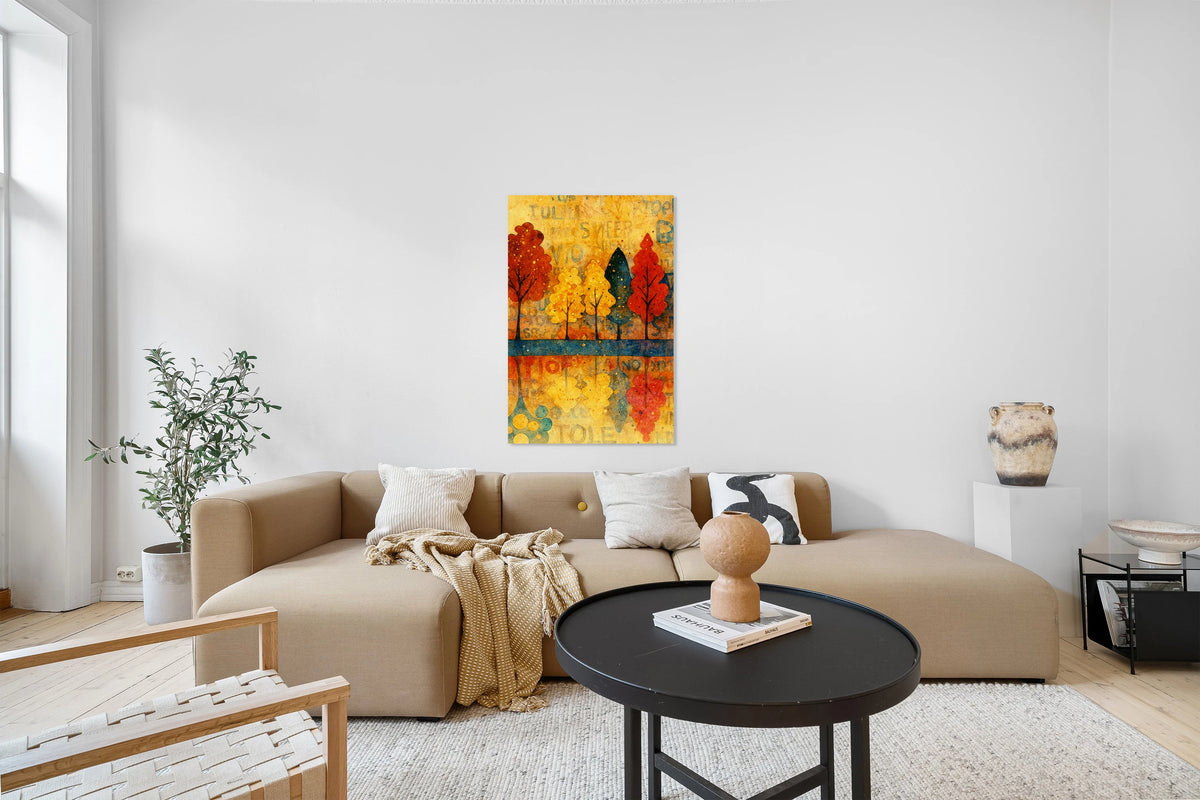 Autumn Rhythm | Mid Century Modern Fall Trees | Abstract Autumn Art | Giclée Paper • Wood • Metal • Canvas