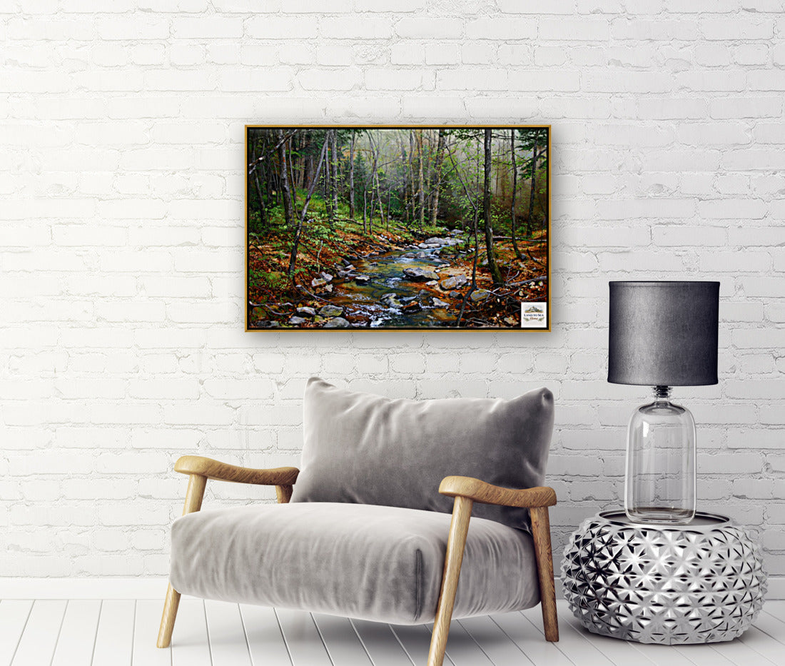 Peaceful Woodland Stream | Impressionist Print| Forest Creek Landscape | Nature Wall Art