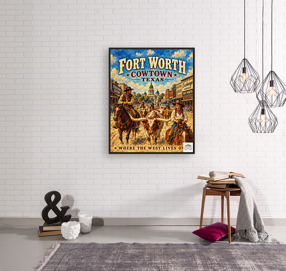 Where The West Lives On-Ft Worth Texas| Prints Canvas Wood Or Metal Art