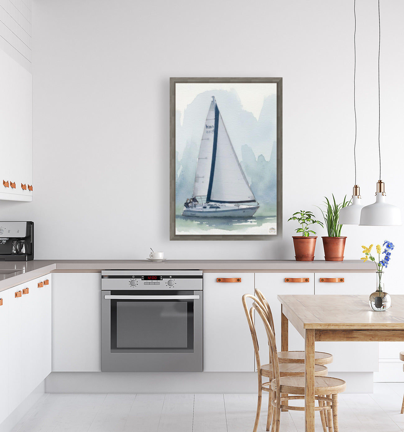 Sailing Boat | Water Sports Art| Prints, Giclee Paper, Giclee Canvas, Birch Wood, and Metal Panels