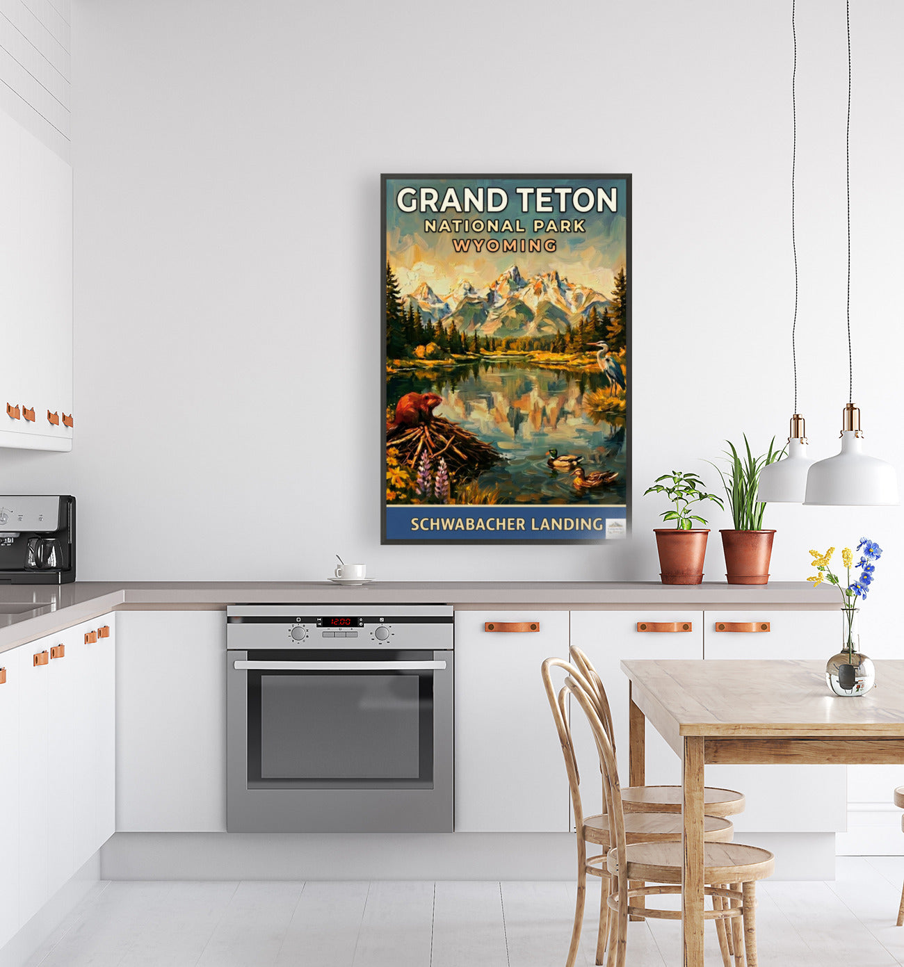 Schwabacher Landing| Grand Teton Mountain| Impressionist Print| Giclee Paper- Wood- Metal- Canvas