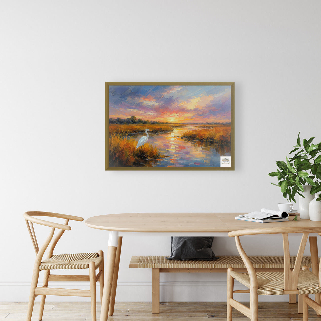 White Egret among the Reeds |Coastal Print| Shores Art | Florida River |Life in Tropical Area| Stream Art |Giclee Paper- Wood- Metal- Canvas