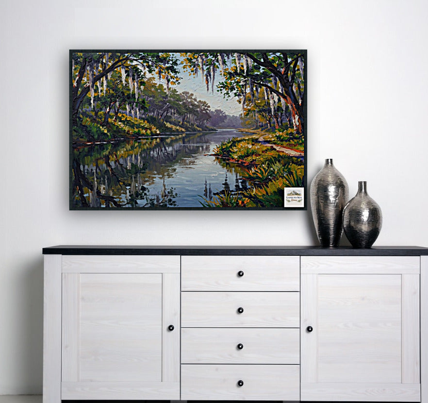 Old Florida River - Life In Tropical Area| Stream Art | Giclee Paper- Wood- Metal- Canvas