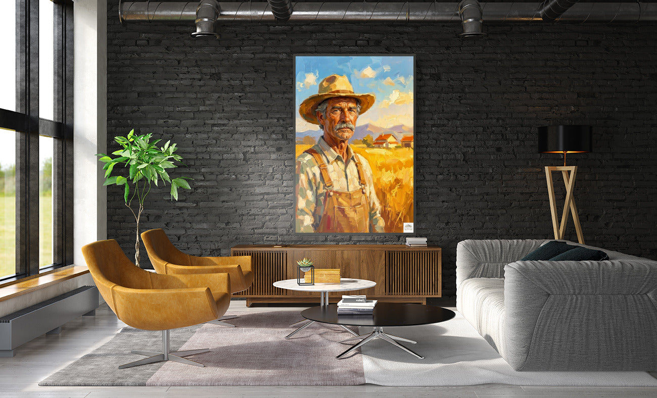 American Farmer| Farm Harvest Art| Giclee Paper- Wood- Metal- Canvas