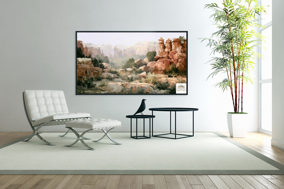 Utah Canyon Morning | Impressionist Desert Landscape Art | Giclee Paper • Wood • Metal • Canvas