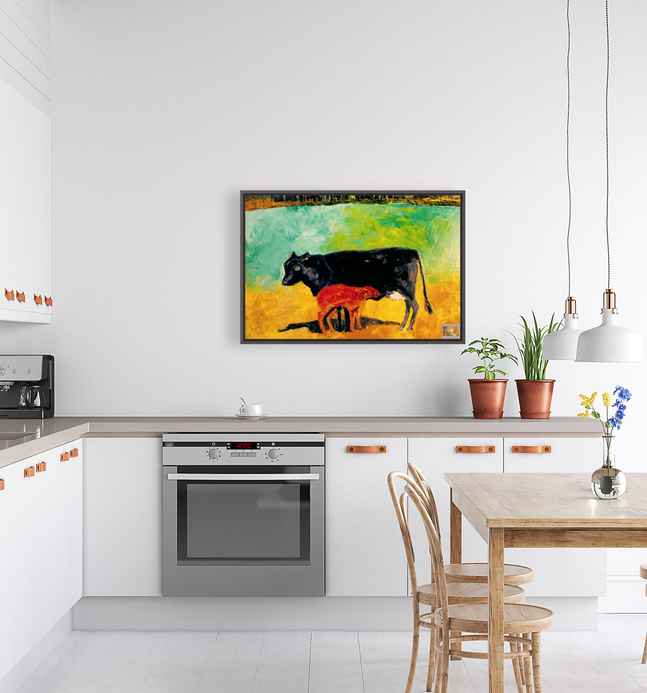 Allison's Cow and Calf Fine| Original Teresa Johnson Print | Western Decor |-Giclee Paper- Wood- Metal- Canvas