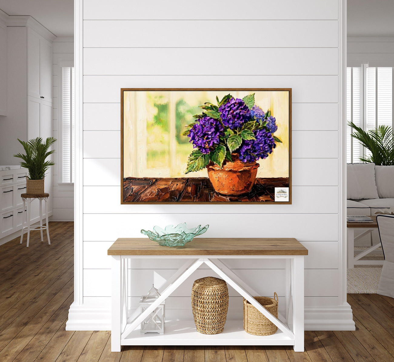 French Country Hydrangeas | Purple Hydrangea Floral Art Print | Cottage Garden Wall Decor | Giclée Paper, Canvas, Wood & Metal