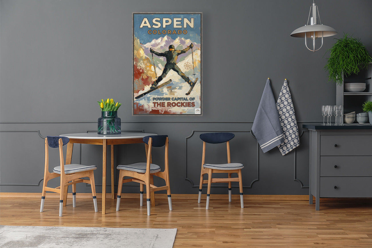 Aspen Colorado Powder Capital Of The Rockies| Snow Print| Giclee on Paper - Wood - Metal - Canvas