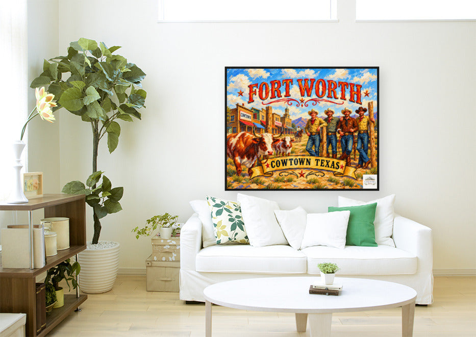 Ft. Worth Cowtown Texas| Western-Art-Animal|  Prints, Canvas, Wood, or Metal Art