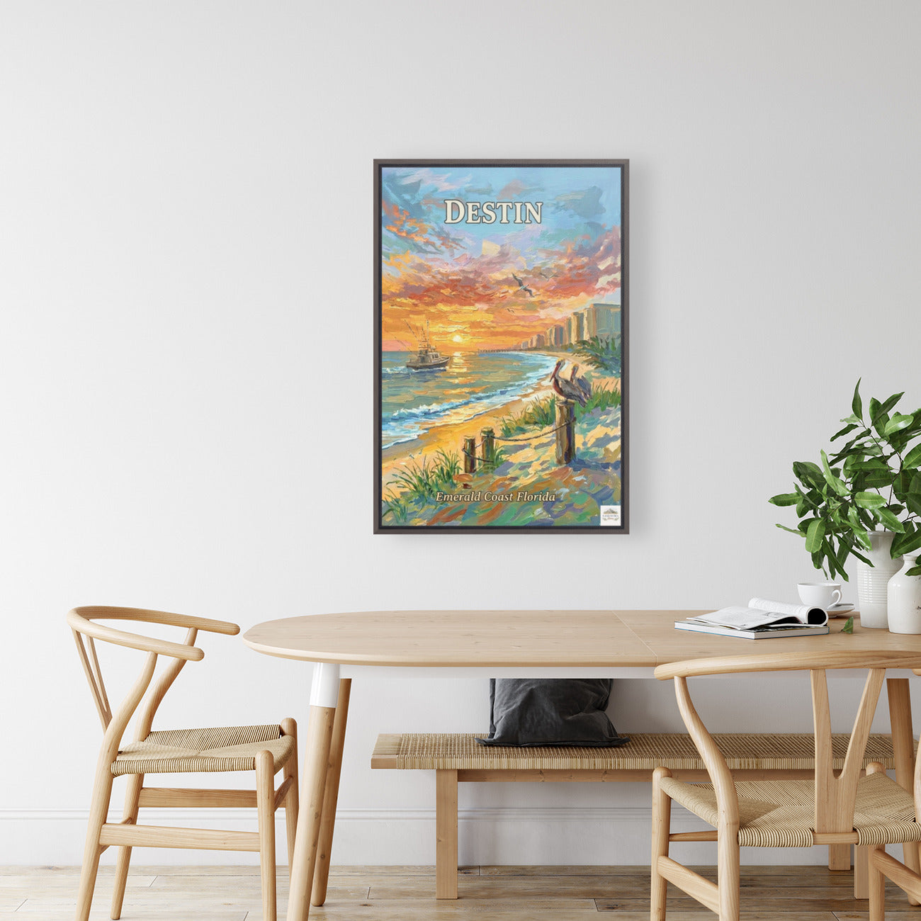 Emerald Coast Sunset In Destin| Travel Poster Art| Giclee Paper- Wood- Metal- Canvas
