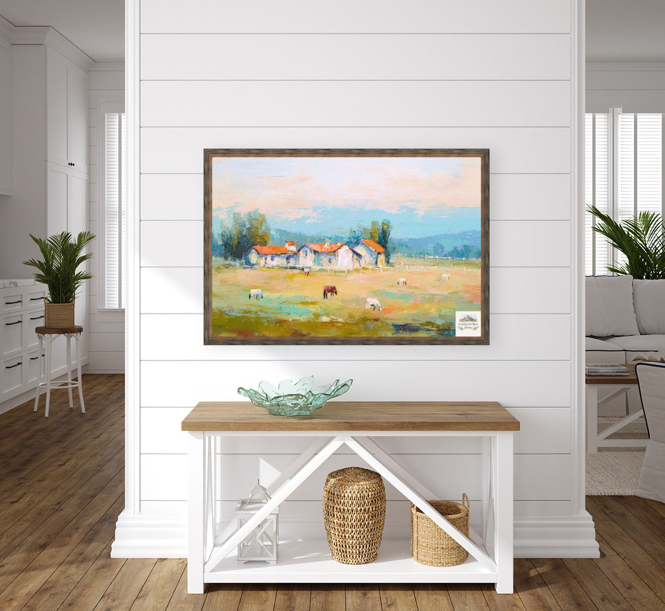 Tuscan Horse Farm at Dusk| Equestrian Print |Impressionist Art| Landscape Print| Giclée on Canvas, Wood, Metal, Fine Art Paper