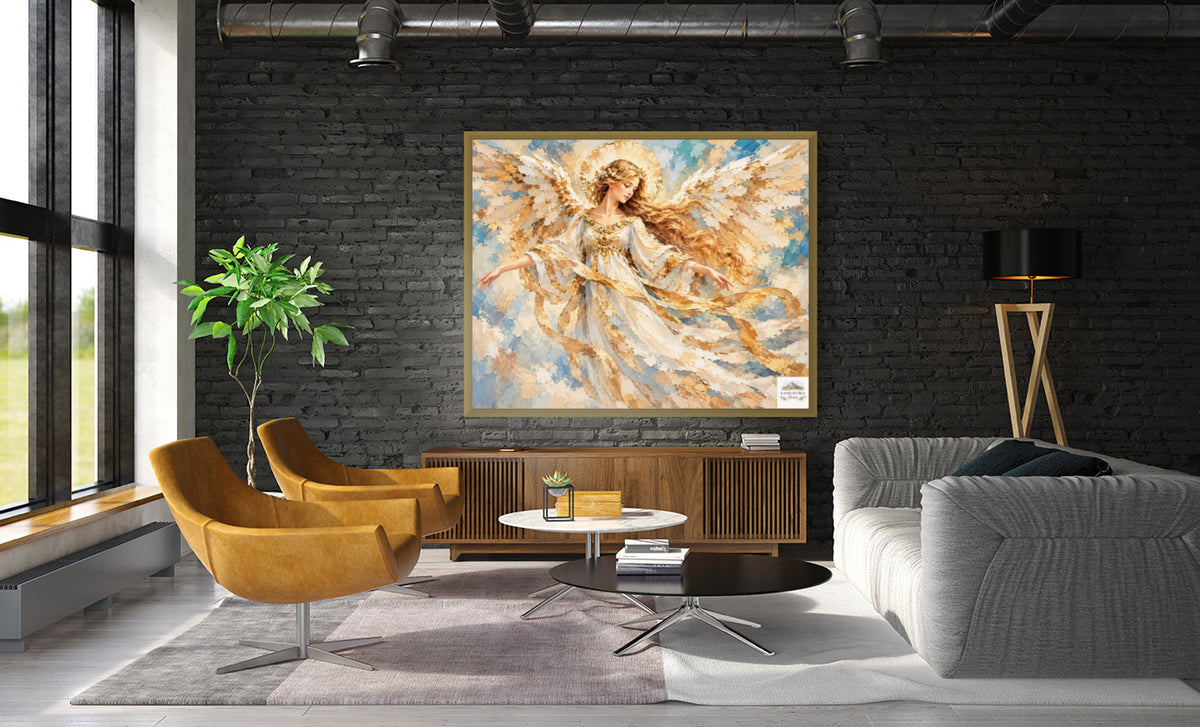 Heavens Golden Messenger | Angel Art | Prints Canvas Wood Or Metal Art