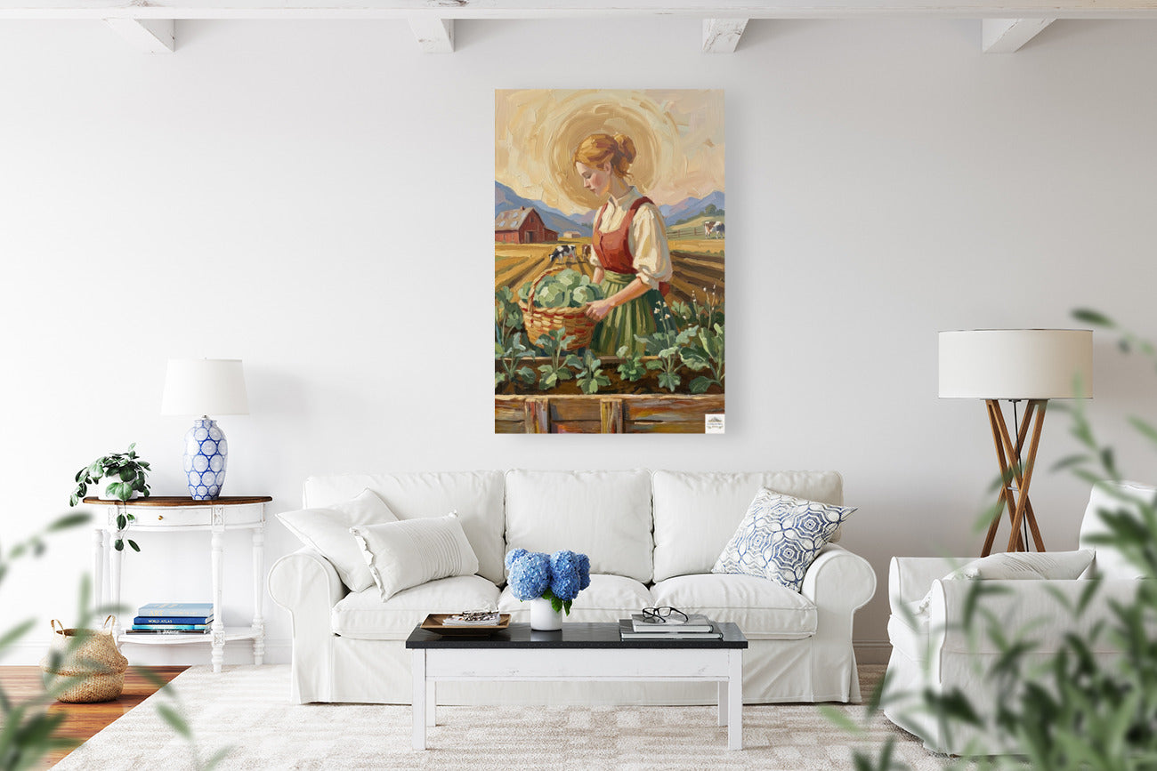 Harvest The Garden| Vintage Style Print| Farm Cow Art| Giclee Paper- Wood- Metal- Canvas