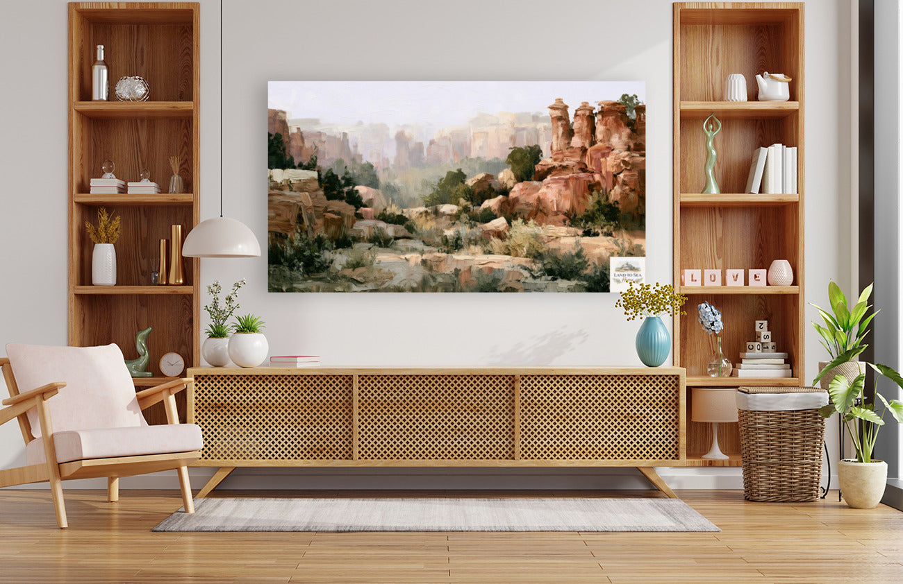 Utah Canyon Morning | Impressionist Desert Landscape Art | Giclee Paper • Wood • Metal • Canvas