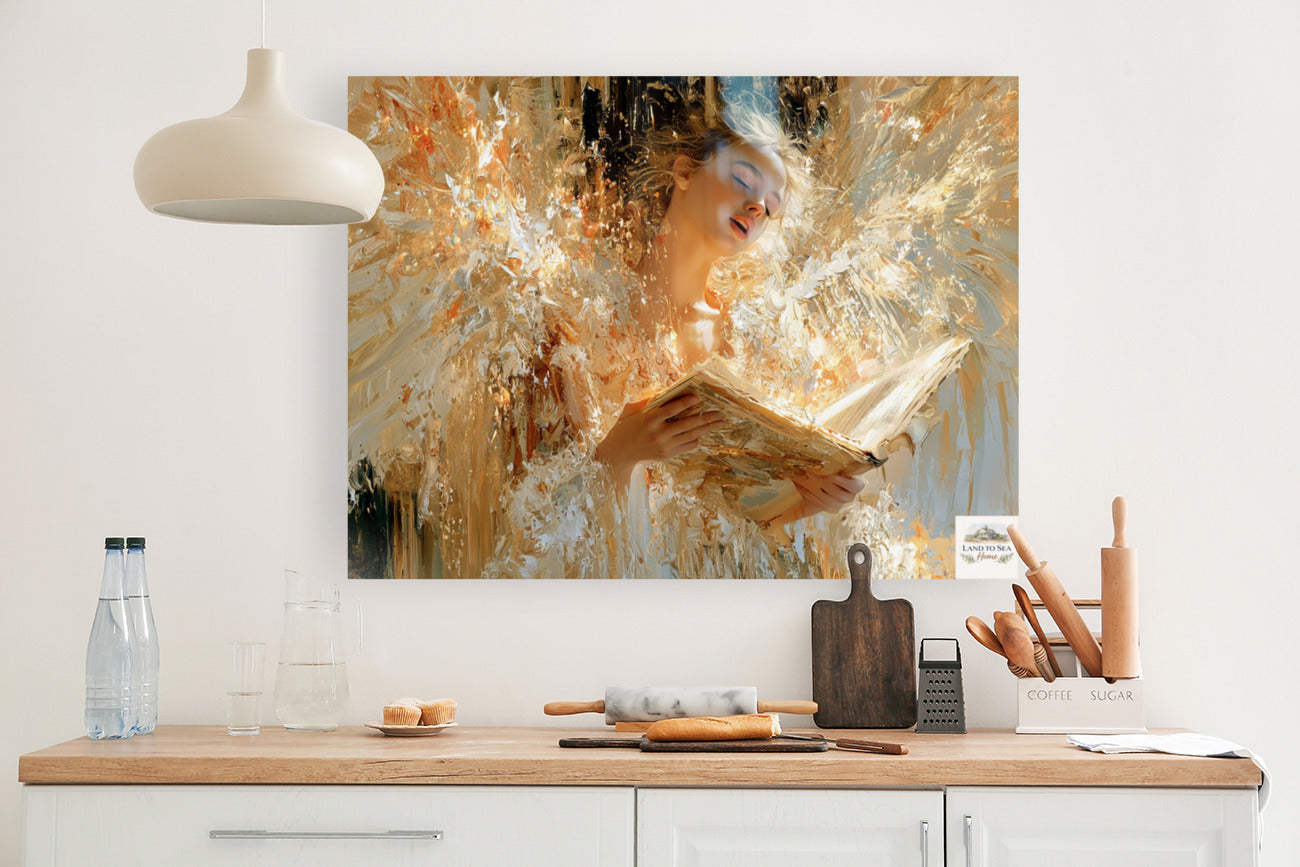 Song Of Heaven | Singing Angel Art | Christian Wall Decor | Angel Hymn Art | Inspirational Faith Art
