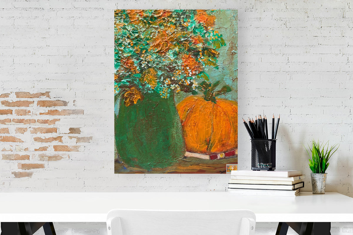 Autumn Wildflower Bouquet-Giclee Paper- Wood- Metal- Canvas