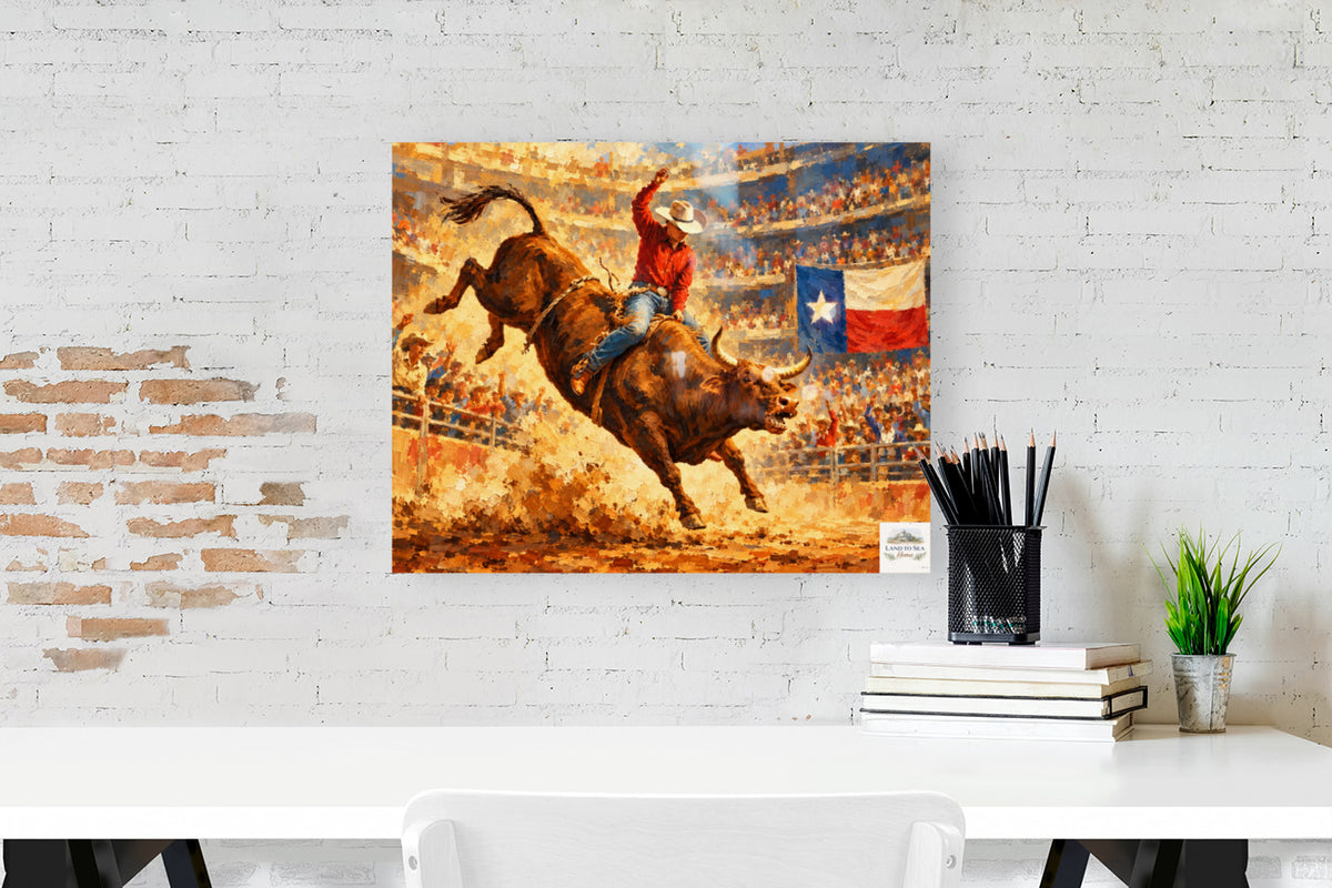 Bull Riding Rodeo Houston| Prints, Canvas, Wood, or Metal Art