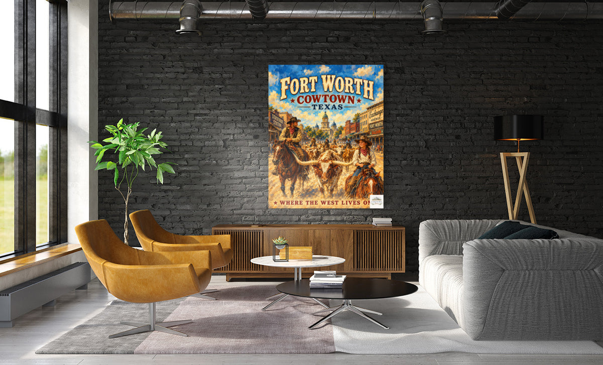 Where The West Lives On-Ft Worth Texas| Prints Canvas Wood Or Metal Art