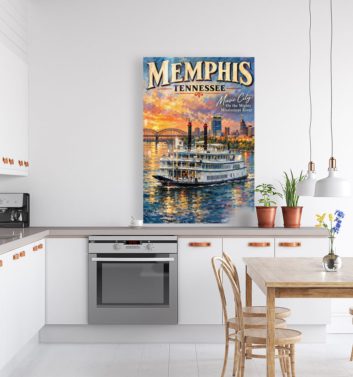 Memphis River Boat | Music City on the Mighty Mississippi | Teresa Johnson Art | Giclée Paper • Wood • Metal • Canvas