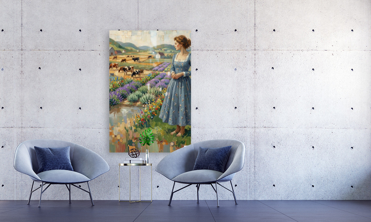 Farm Wildflowers and Pastures | Vintage Farm Landscape Art | Giclée Paper • Wood • Metal • Canvas