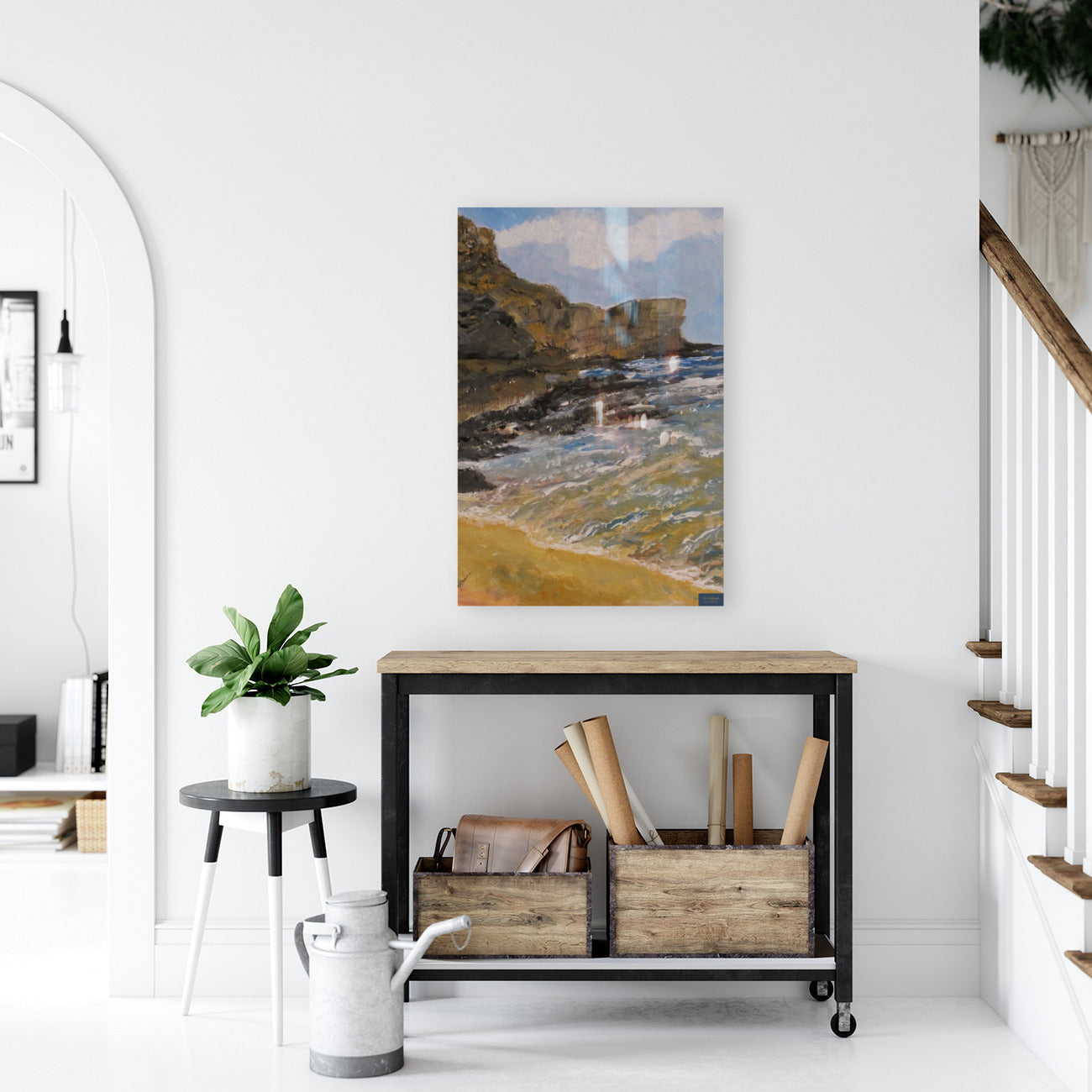 High Cliffs | Original Teresa Johnson Coastal Landscape | Ocean Cliff Wall Art | Seascape Giclée Print | Paper, Wood, Metal, Canvas