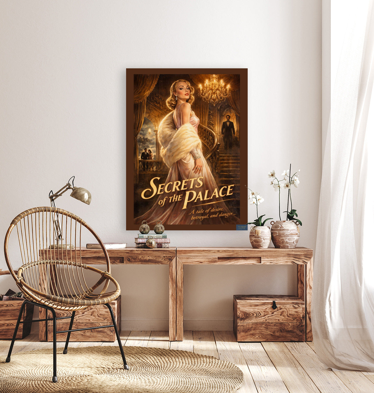 Secrets In The Palace Moonlight. Vintage Hollywood Art. Giclee Paper- Wood- Metal- Canvas