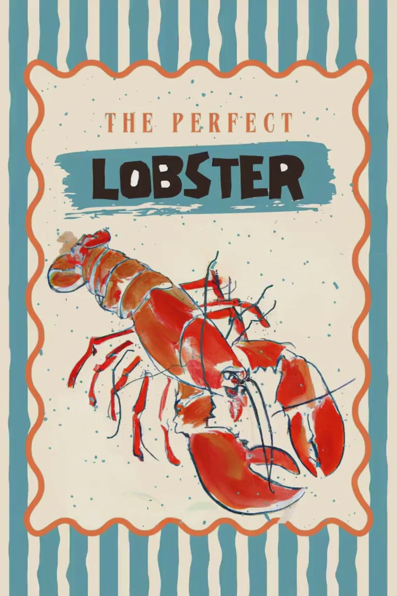 Perfect Lobster, Coastal Food, Maine, Prints, Canvas, Wood, or Metal Art