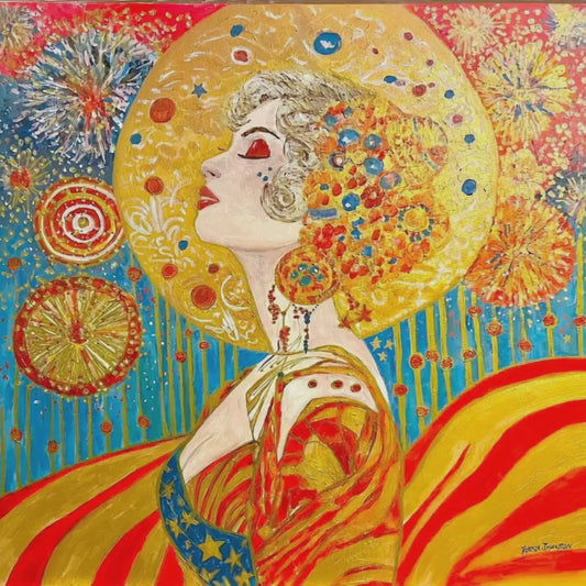 Miss Liberty| Patriotic Art| Giclee Paper- Wood- Metal- Canvas