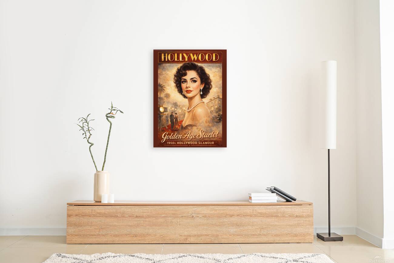 Golden Age Starlet Glamour. Vintage Hollywood Art. Giclee Paper- Wood- Metal- Canvas