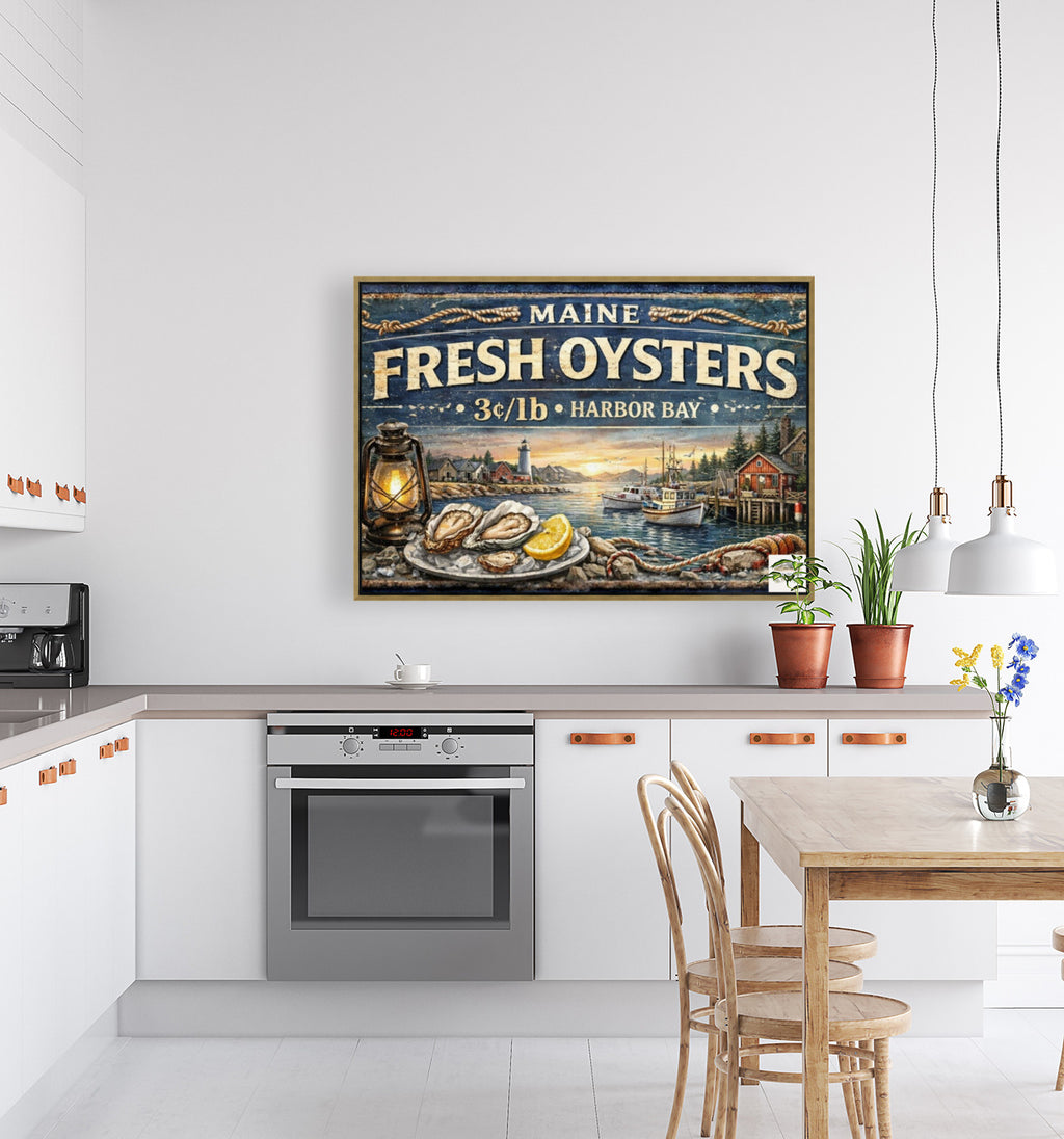 Fresh Oysters from Harbor Bay Art| Canvas Prints - Giclee on Paper - Wood And Metal Panels