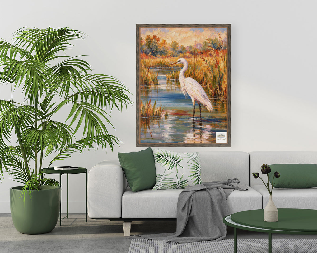 Glory Egret| Birds. Prints, Canvas, Wood, or Metal Art