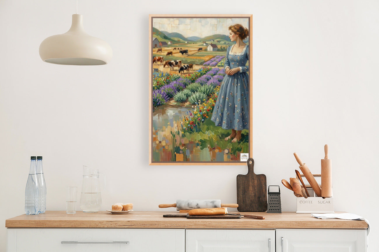 Farm Wildflowers and Pastures | Vintage Farm Landscape Art | Giclée Paper • Wood • Metal • Canvas