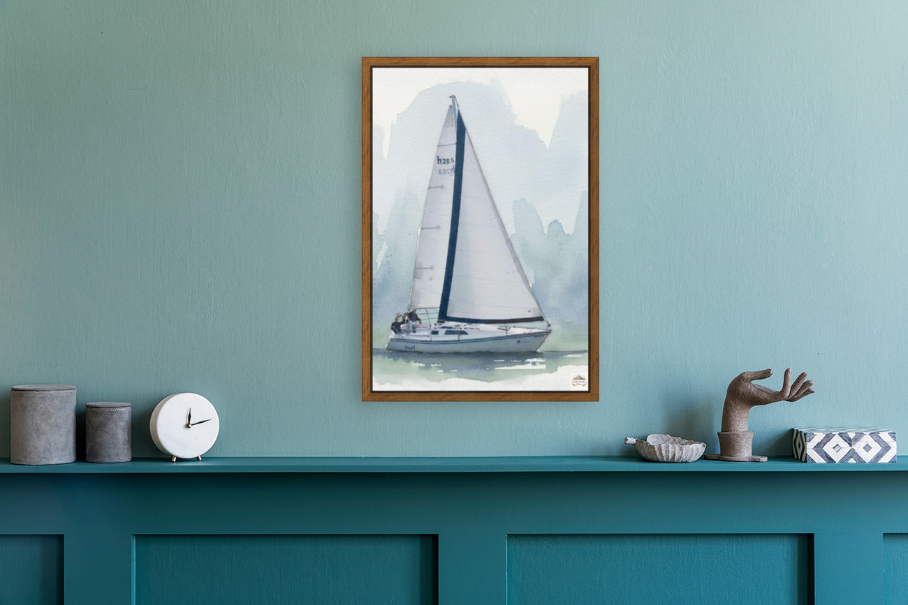 Sailing Boat | Water Sports Art| Prints, Giclee Paper, Giclee Canvas, Birch Wood, and Metal Panels