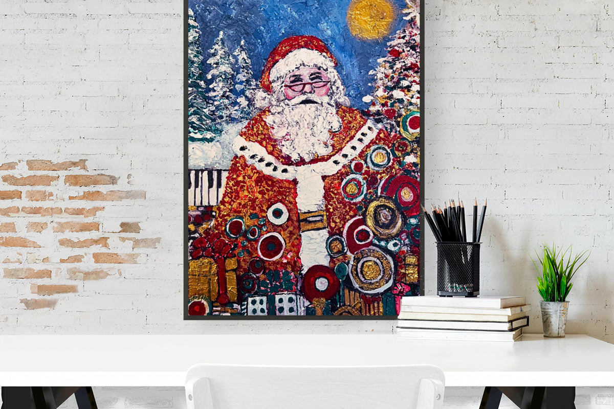 Santa's Magic | Vintage Style Christmas| Giclee Paper- Wood- Metal- Canvas