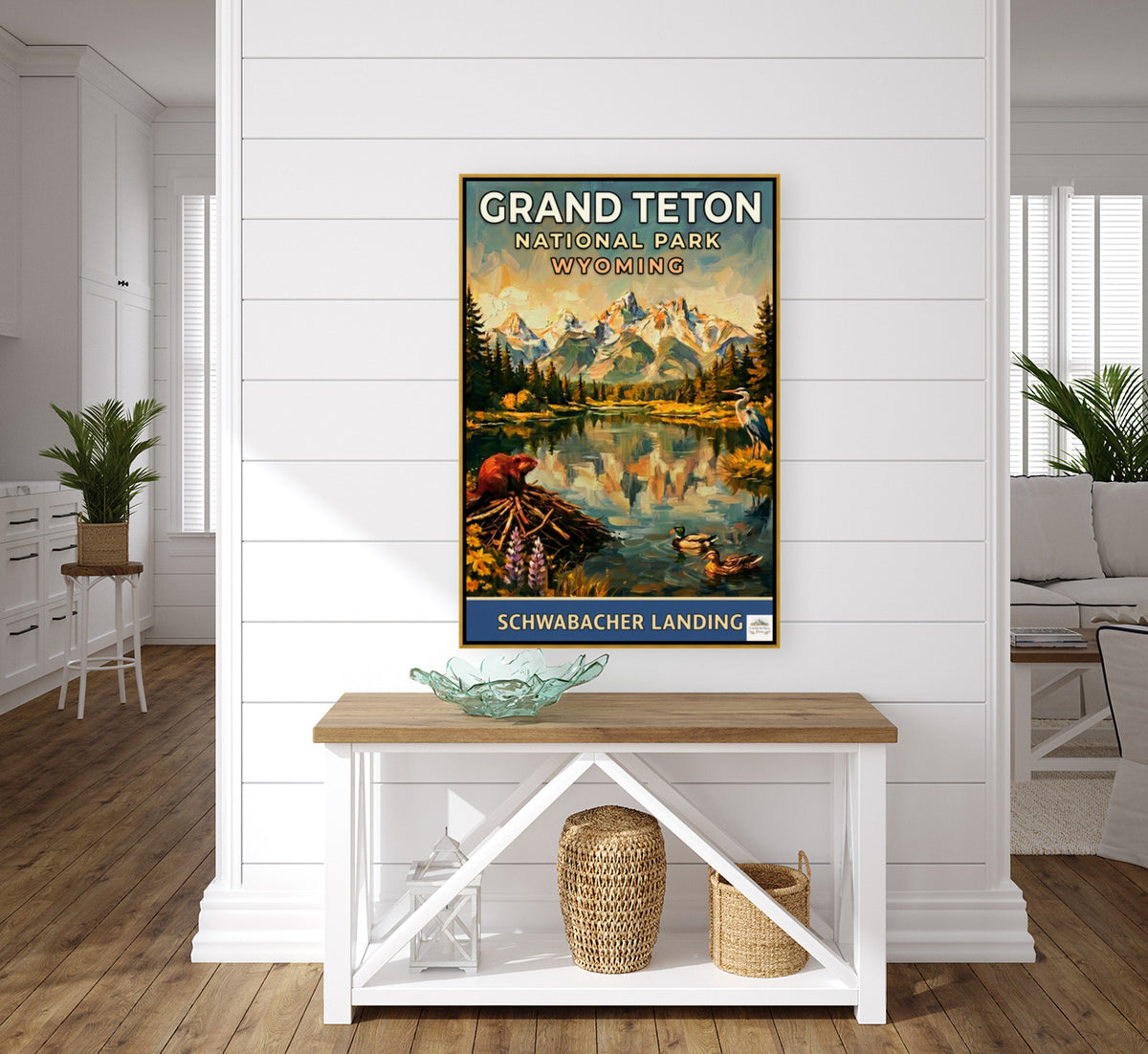 Schwabacher Landing| Grand Teton Mountain| Impressionist Print| Giclee Paper- Wood- Metal- Canvas