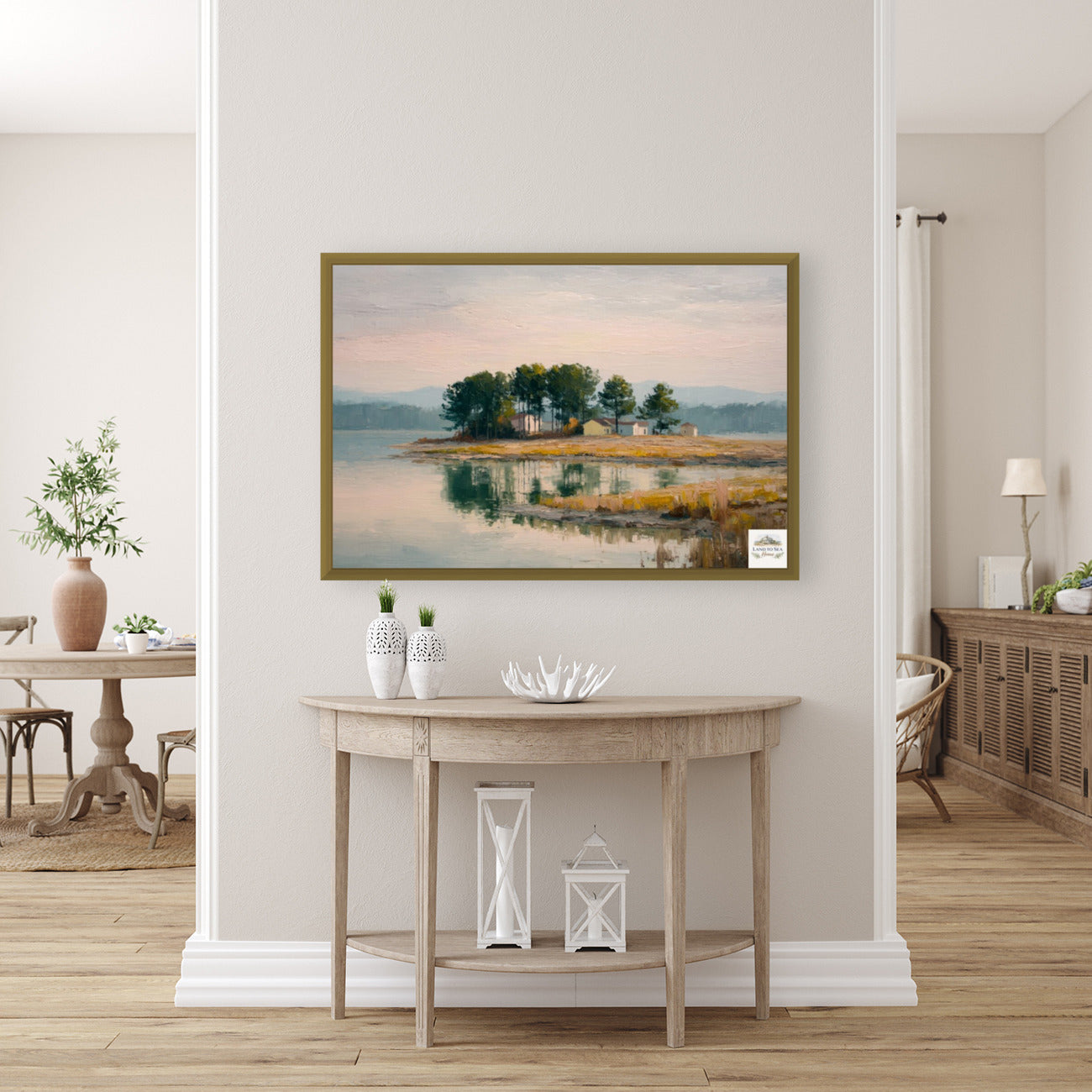 Coastal Point | Coastal Print| Landscape Art Print | Serene Island art| Impressionist Seascape | Beach House Wall Art | Lake & Coastal Decor