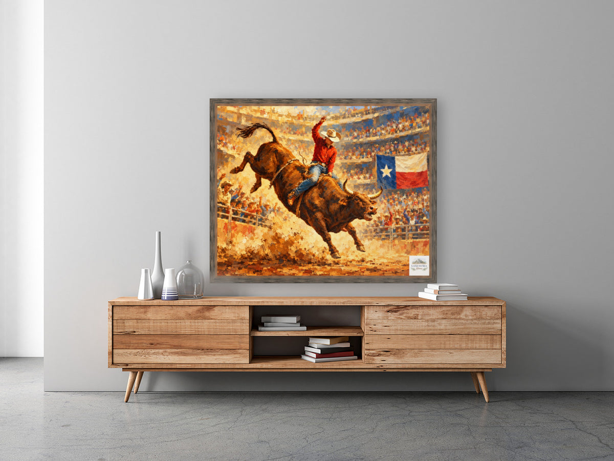 Bull Riding Rodeo Houston| Prints, Canvas, Wood, or Metal Art