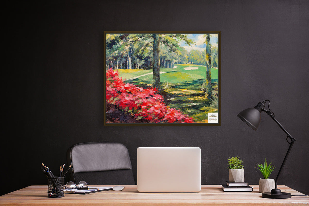 Azaleas Along the Fairway | Southern Golf Course Art | Giclée Paper • Wood • Metal • Canvas