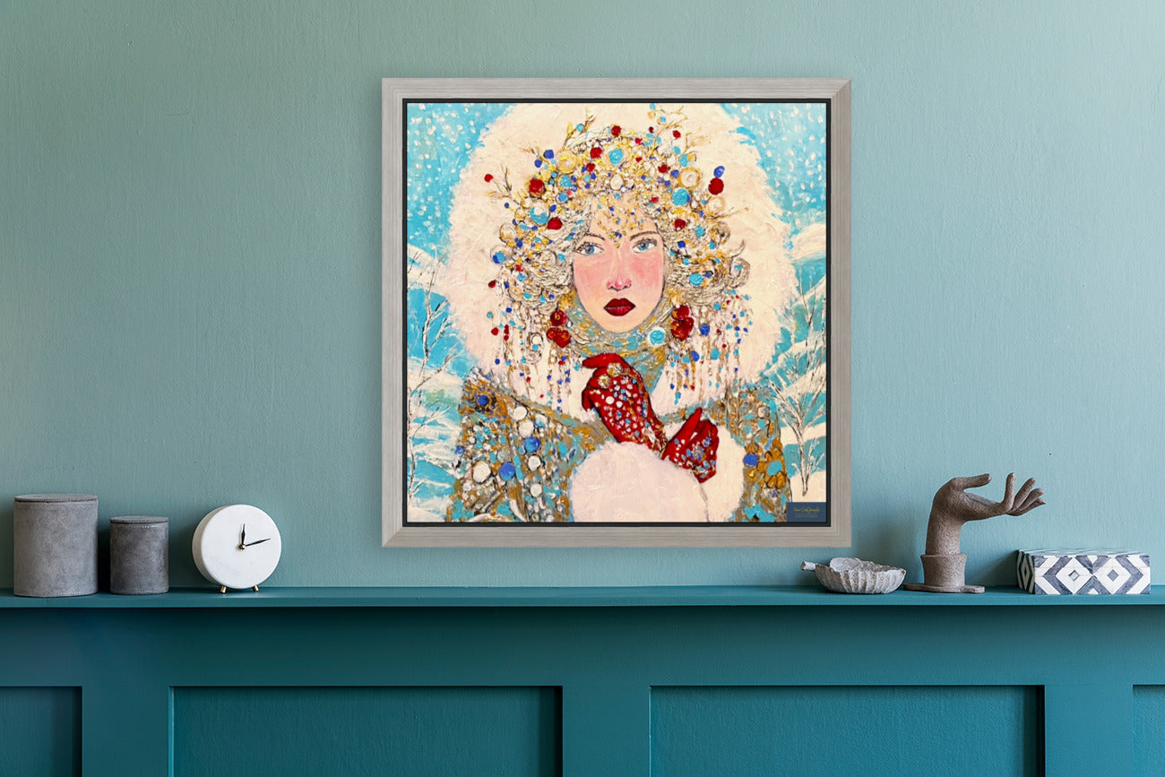 The Queen of Winter| Snow Beauty| Jewel Art| Giclee Paper- Wood- Metal- Canvas