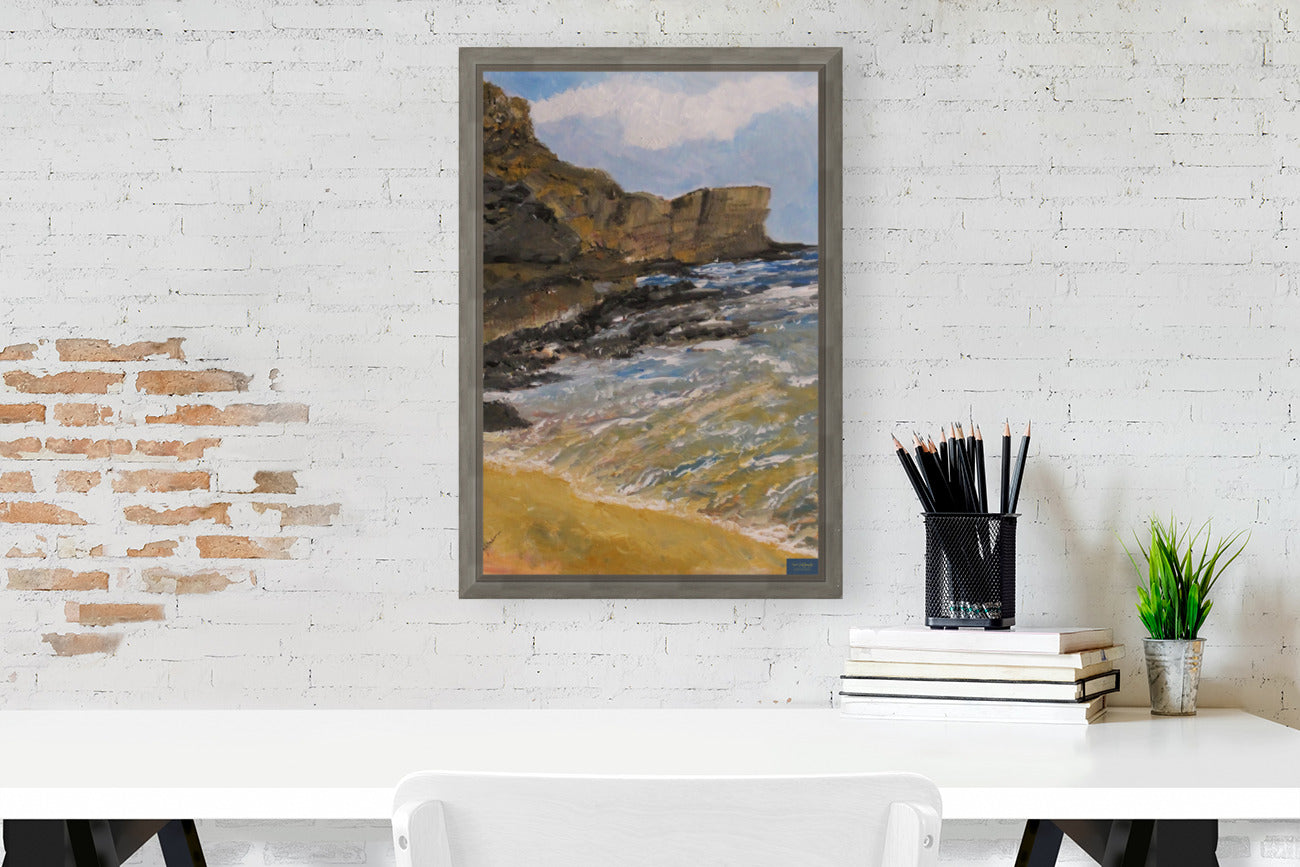 High Cliffs | Original Teresa Johnson Coastal Landscape | Ocean Cliff Wall Art | Seascape Giclée Print | Paper, Wood, Metal, Canvas