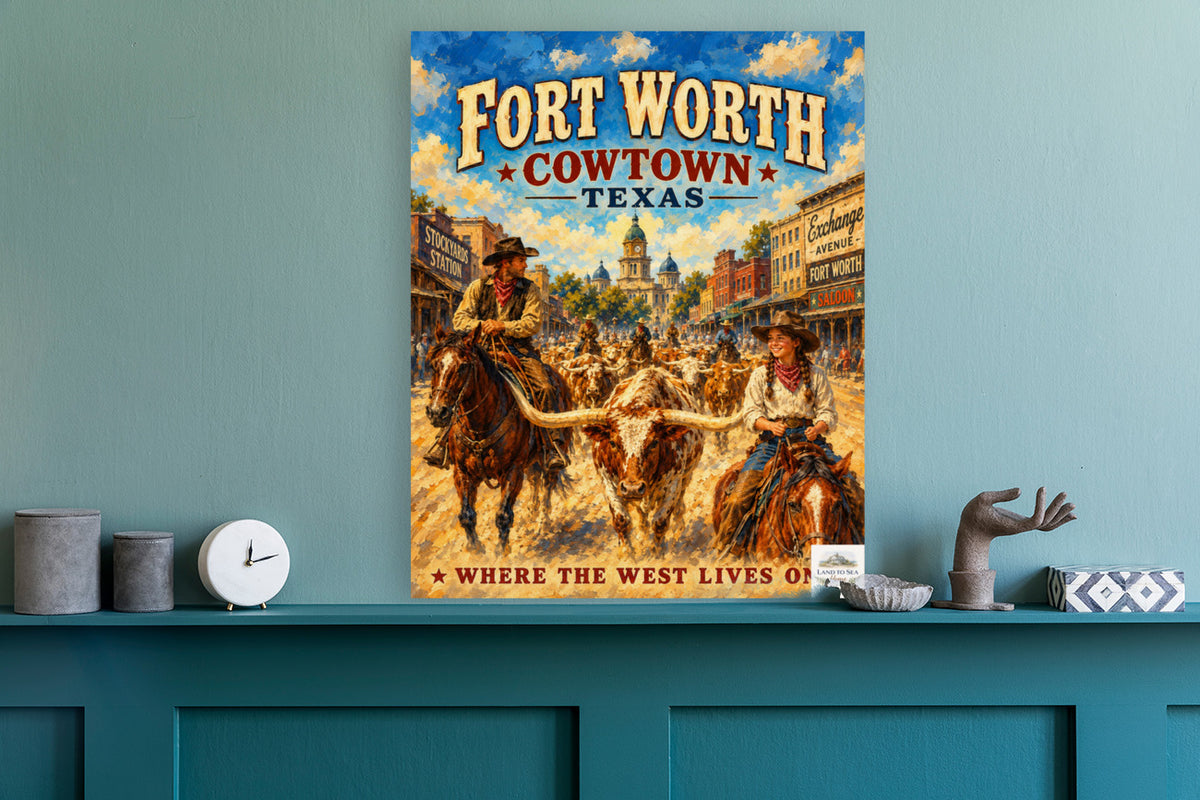 Where The West Lives On-Ft Worth Texas| Prints Canvas Wood Or Metal Art