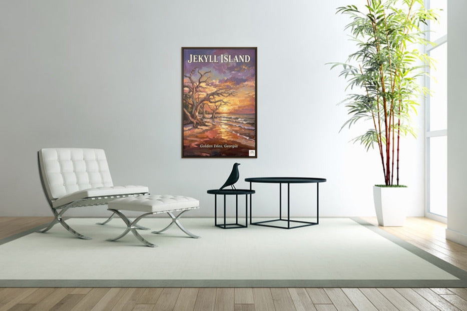 Jekyll Island |Driftwood Print| Beach at Sunrise| Ocean Beach Art Print| Travel Poster| Giclee Paper- Wood- Metal- Canvas