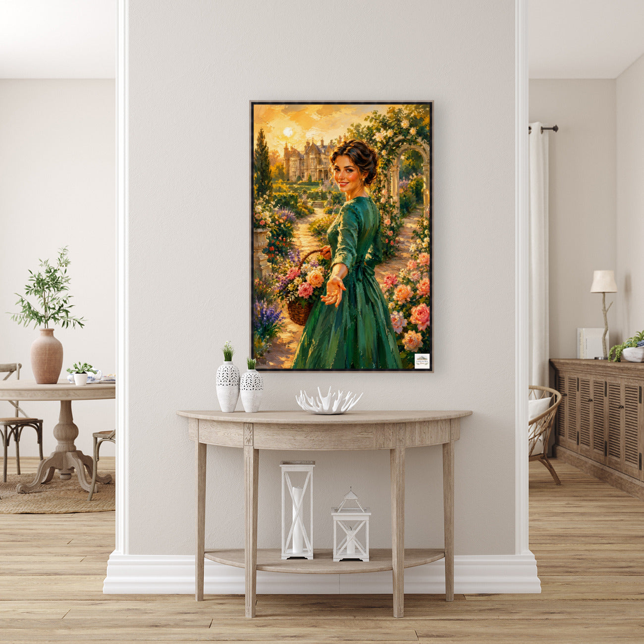 Join Me in my Garden | Romantic Garden Path | Impressionist Garden Wall Art | Giclée Paper • Wood • Metal • Canvas