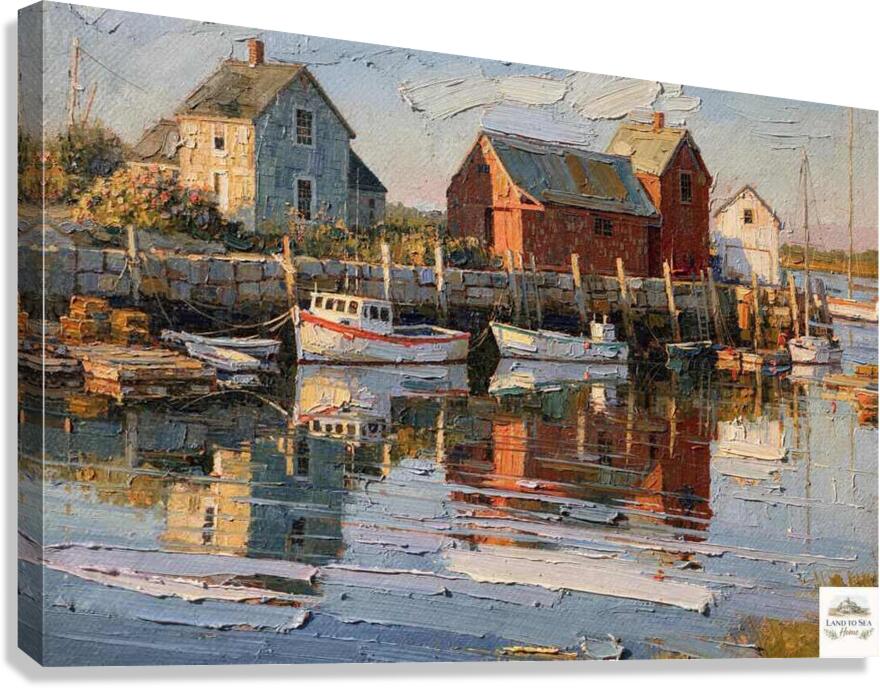 New England Boating| Coastal Homes and Ships Art| Giclee Paper- Wood- Metal- Canvas